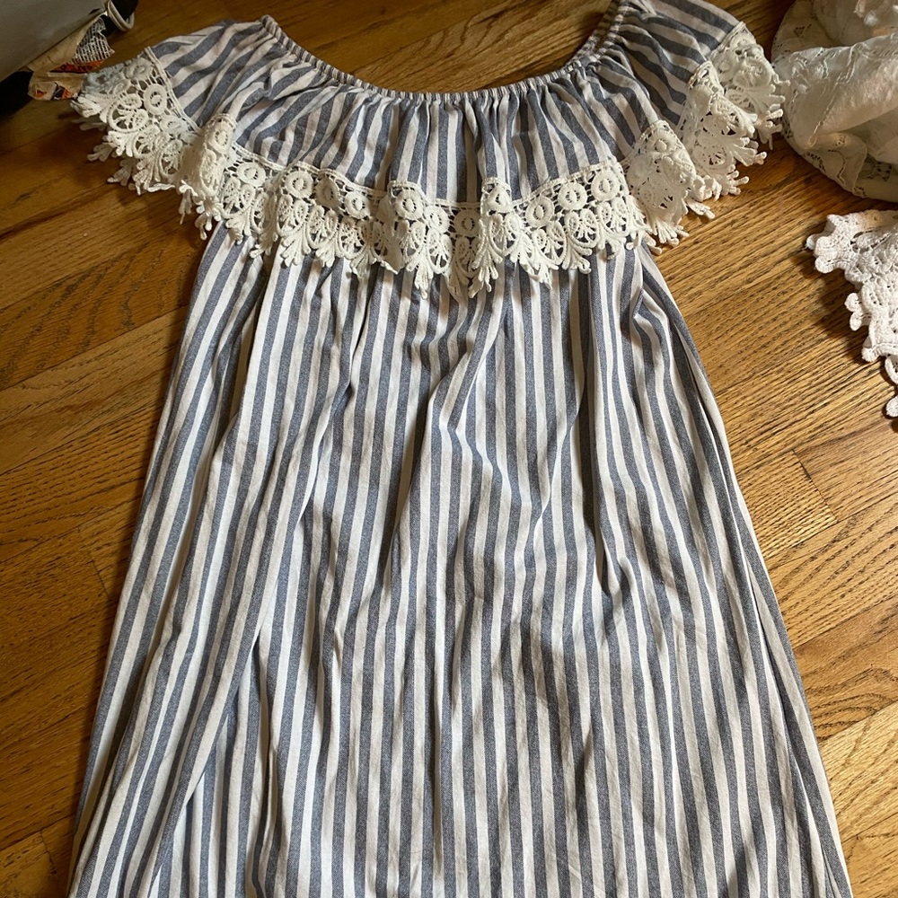 Blue & White Striped Dress